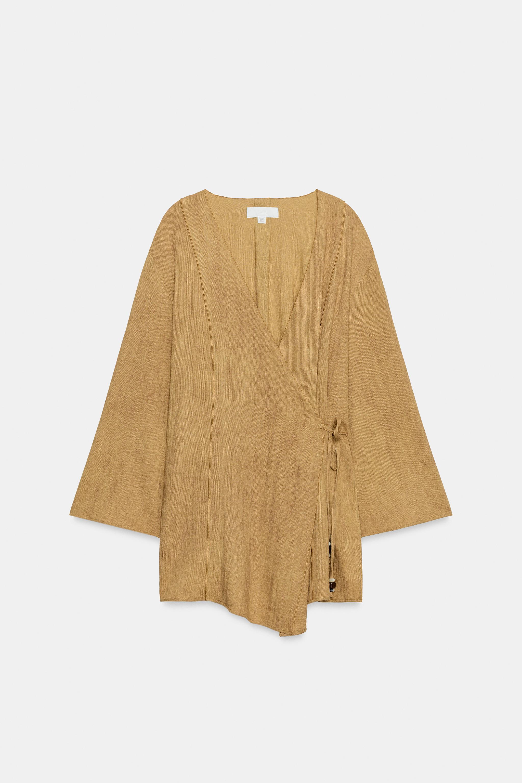 TIE-FRONT WRAP JACKET